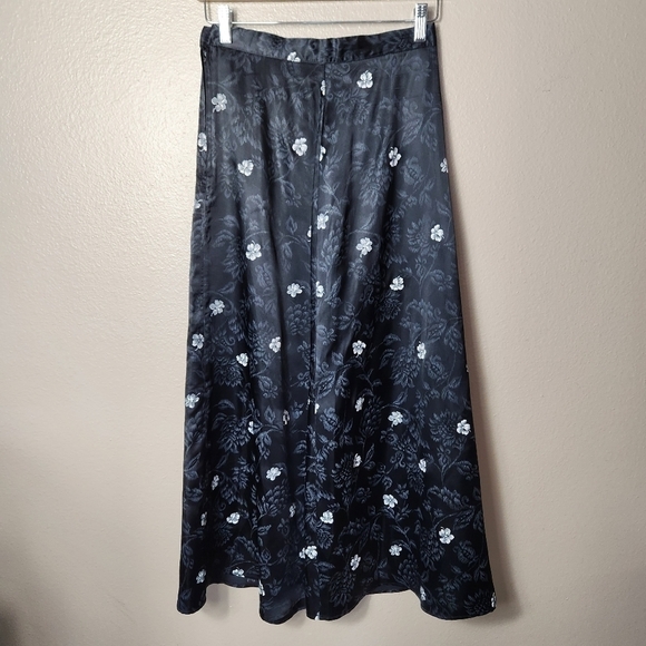 Vintage Dresses & Skirts - 35th & 10th Vintage Satin Floral Maxi Skirt-Size 9